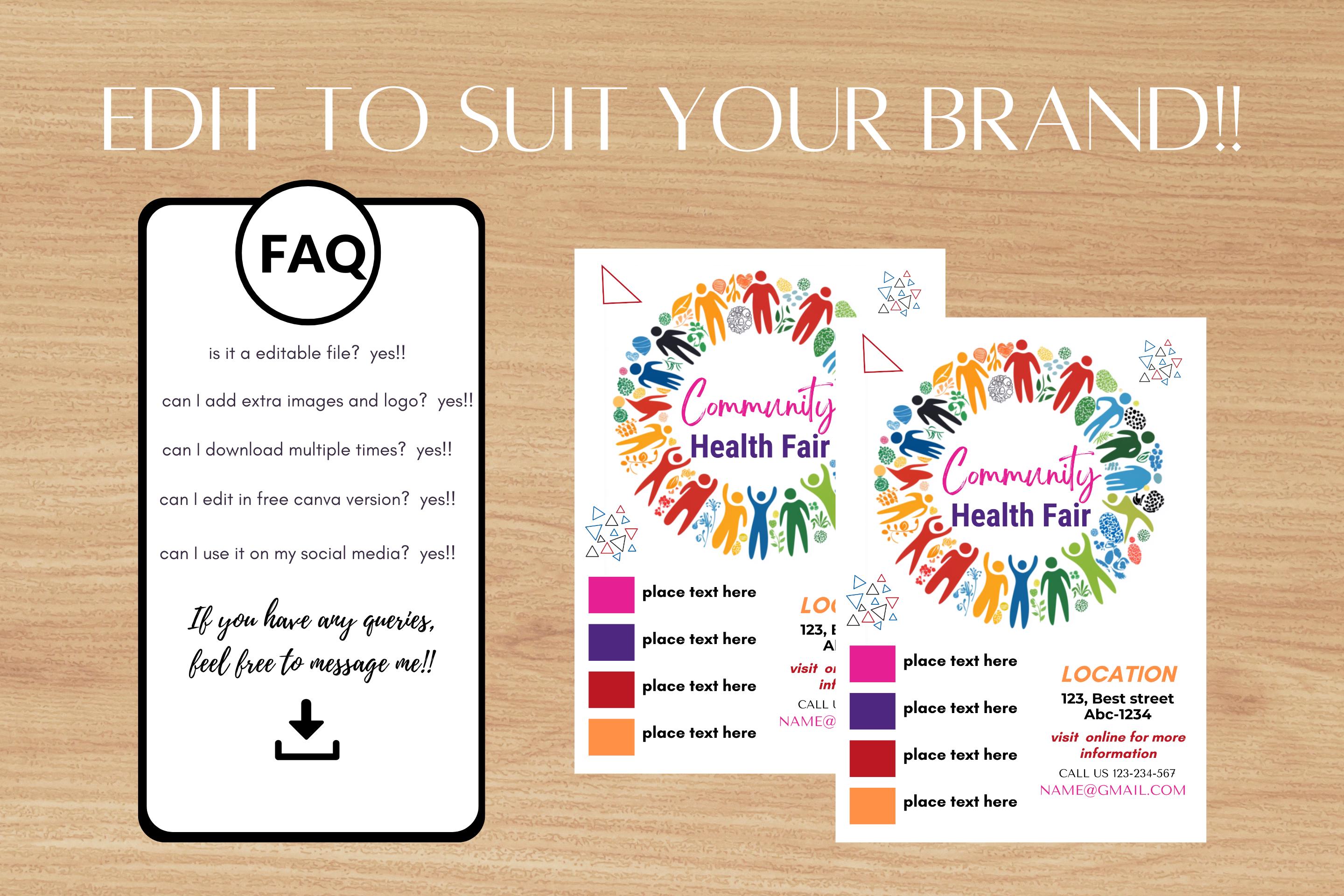 Community Fair FLYER CANVA| A4 Flyer Template |health Poster| Editable ...