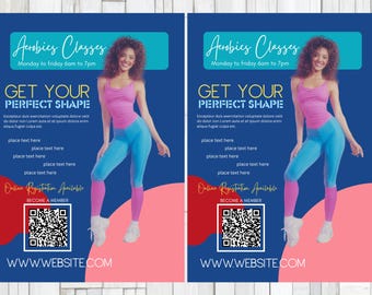 Aerobics Health FLYER CANVA| A4 Flyer template |health poster| editable flyer |diy flyer| Aerobics flyer|digital| clinic| instant download