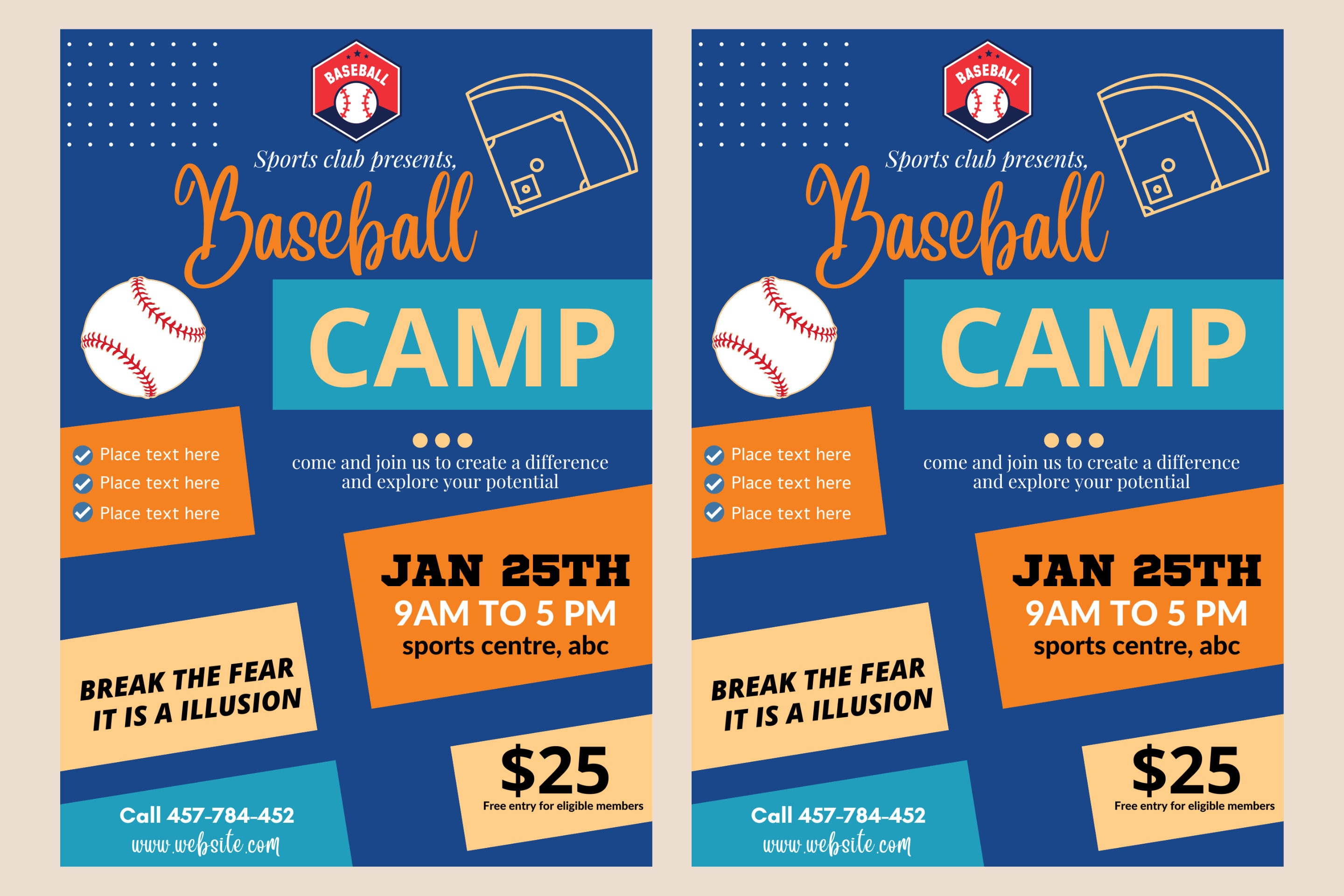 Baseball Camp Flyer A4 Sports Trainer Templatecoach Sports Flyer ...