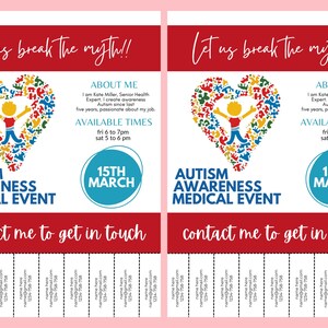Autism Health FLYER CANVA| A4 Flyer| kids health screening| Autism awareness flyer |health poster| nurse |digital|clinic| instant download