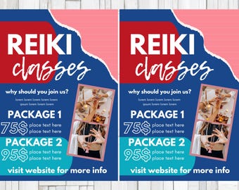 Reiki Health FLYER CANVA| A4 Flyer template |health poster| editable flyer |diy flyer| reiki flyer|digital| clinic| instant download