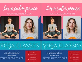 Health Yoga FLYER CANVA| A4 Flyer template |health poster| editable |diy | yoga flyer |nurse|digital| clinic templates|instant download