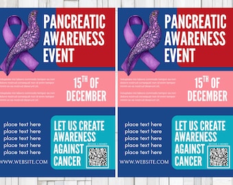 Health Pancreatic FLYER CANVA| A4 Flyer template |health poster| editable |diy | Pancreatic Awareness flyer |nurse|digital|instant download