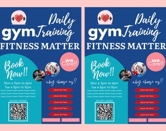Gym Health FLYER CANVA| A4 Flyer template |health poster| editable flyer |diy flyer| gym flyer|digital| clinic| instant download