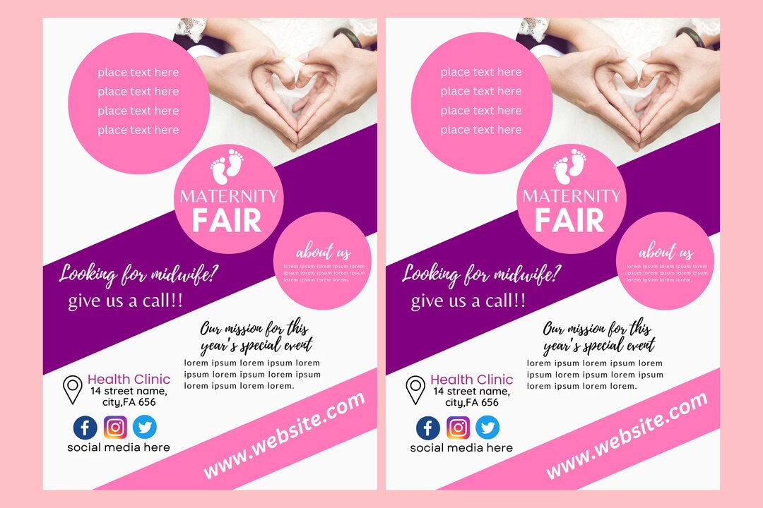 Midwife Health FLYER CANVA A4 Flyer Template health Poster Editable diy ...