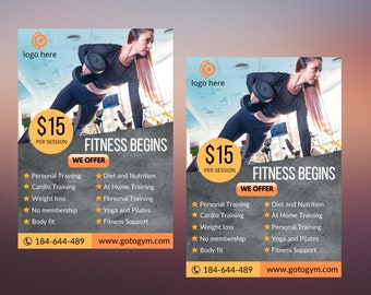 Fitness Trainer Flyer Template #212351 - TemplateMonster