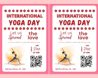 Health Yoga FLYER CANVA| A4 Flyer template |health poster| International yoga day flyer | editable| diy| nurse|digital|instant download