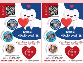 Health Dental FLYER CANVA| A4 Flyer template |health poster| editable|diy| dental flyer| nurse|digital| clinic templates| instant download