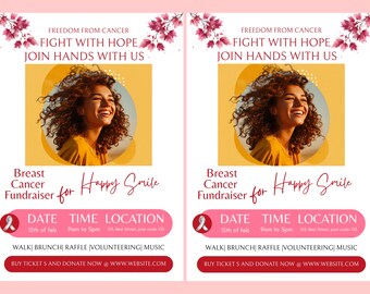 Health Benefit FLYER CANVA| A4 Flyer template |health poster| editable |diy | Breast Cancer Fundraier flyer |nurse|digital |instant download
