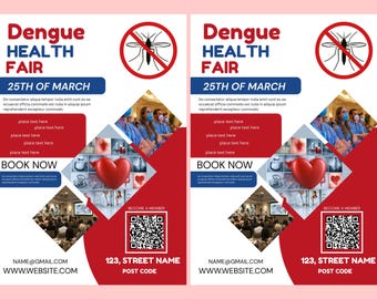 Gezondheid Dengue FLYER CANVA| Sjabloon A4-flyer |gezondheidsposter| bewerkbaar|diy| flyer gezondheidsbeurs dengue| verpleegkundige|digitaal| kliniek| direct downloaden
