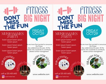 Event Health FLYER CANVA| A4 Flyer template |health poster| editable flyer |diy flyer| Fitness night flyer|digital| clinic| instant download