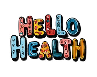 Hej hälsa png| barnpresent | hälsoposter| flygblad för sociala medier| hjärta| planeringsklistermärken| transparent png| digital|omedelbar nedladdning|
