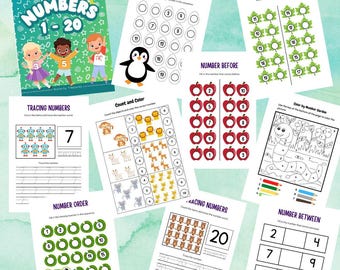 Numbers 1-20 Workbook, Kids Activities, Activity Book, Busy Book