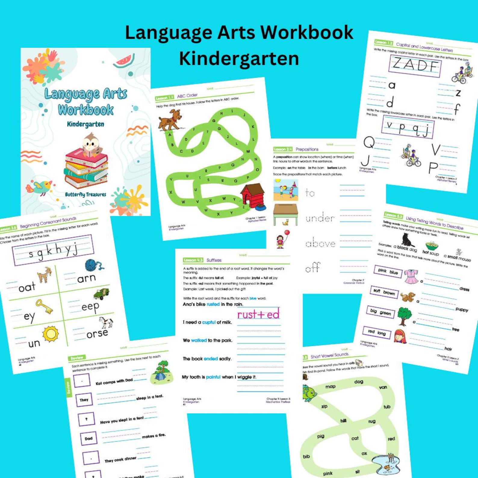 Language Arts Workbook, Learning Binder, Workbook for Kids, Grammar - Etsy