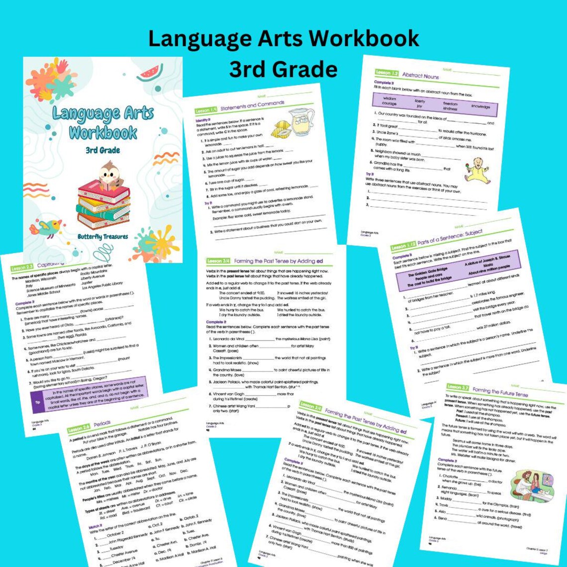 Language Arts Workbook, Learning Binder, Workbook for Kids, Grammar - Etsy
