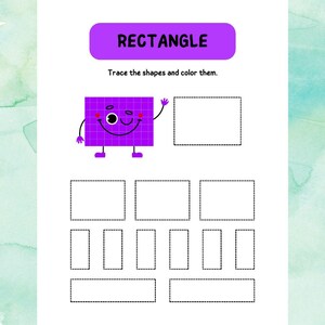 Learning Rectangle Preschool Practice Workbook: Kids Learning Activities - Etsy