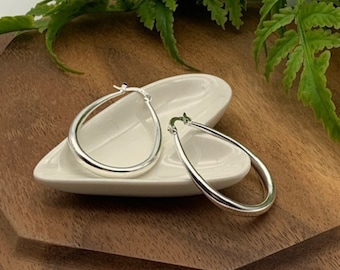 Smooth Teardrop Hoop Earrings