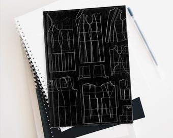 Diario de diseño de sastre: cuaderno de patrones de costura, regalo para diseñador de moda