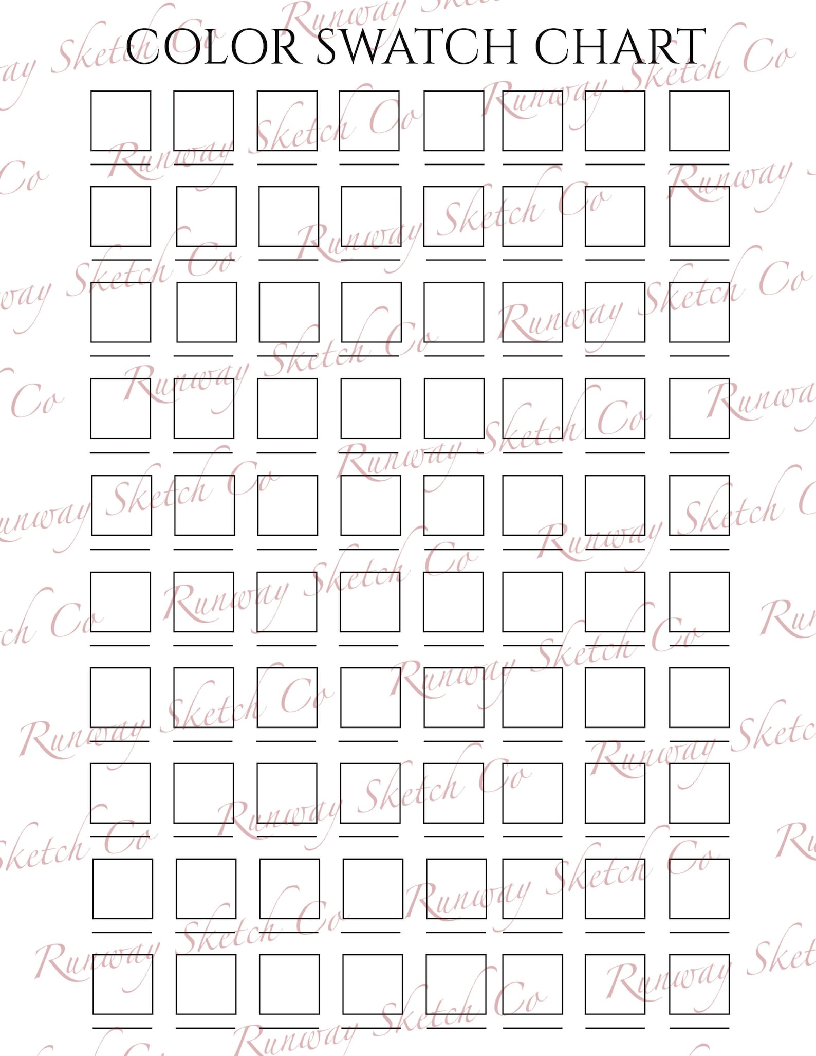 80 Marker Color Chart | Swatch Template for Markers | Instant Download ...