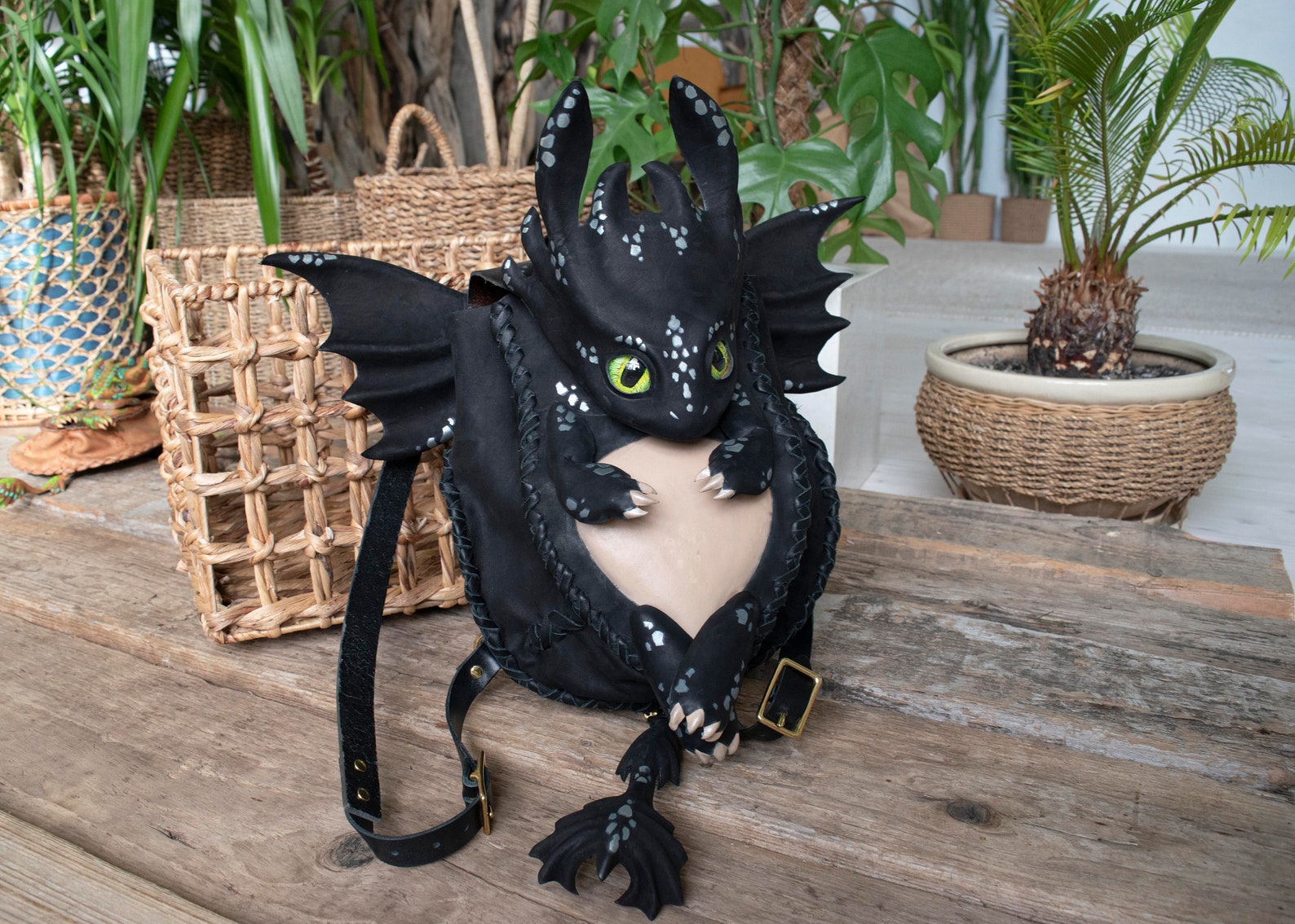 EXAMPLE Leather dragon backpack purse. Handmade bag in dragon Etsy