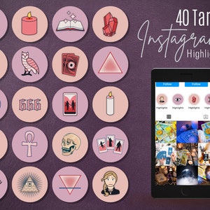 Instagram Templates für Tarot Reader, Instagram Highlight Cover, Social Media Icons für Tarot Reader
