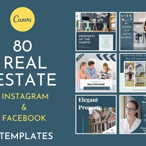 80 Real Estate Templates For Realtors, Realtor Instagram Posts, Real Estate Marketing
