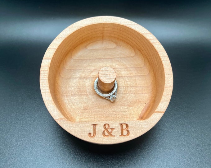 Personalized Deep Ring Holder, Wood Ring Holder, Mens Ring Holder