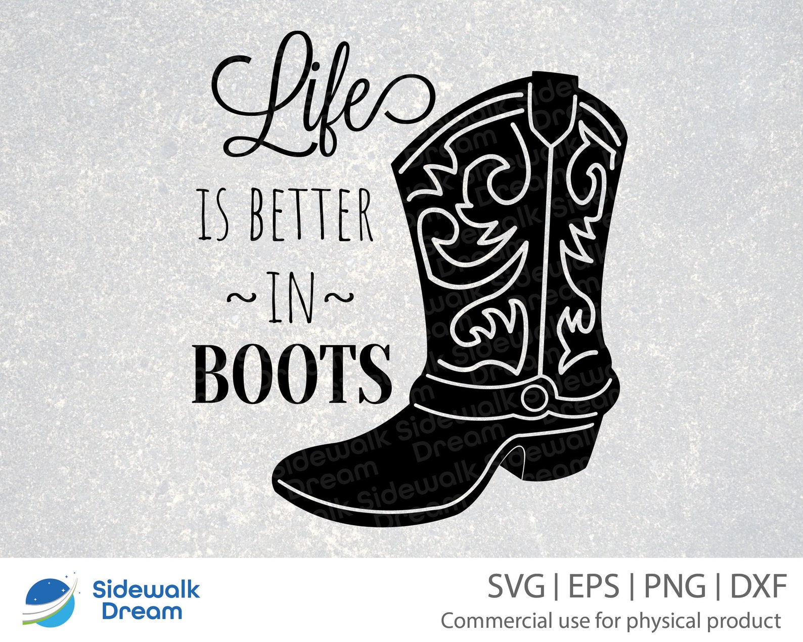 Life Is Better In Boots Spruch Stiefel svg Cowboy Boots Etsy