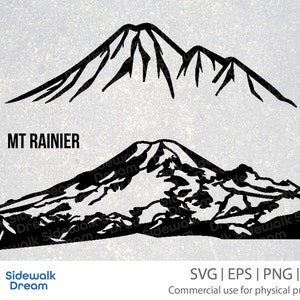 Mt Rainier svg – Mount Rainier svg – Mount Rainier SVG Outline – Washington Mountain svg – Mount Rainier National Park svg – National Park