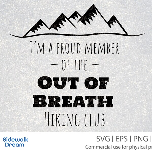 Out of Breath Hiking Society Svg - Etsy