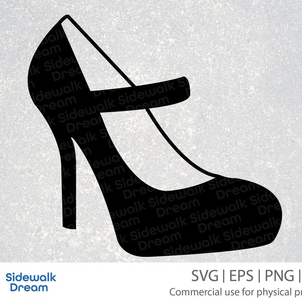 Black High Heel svg – High Heel with strap svg – High Heel Silhouette – Stiletto Clipart – Women Shoes – Prom High Heel – Wedding High Heel