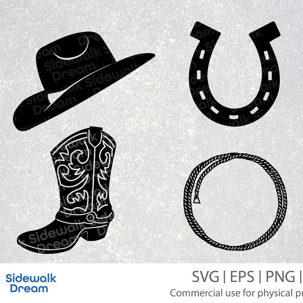 Cowboy Bundle svg – Cowboy Boot svg – Cowboy Boot Glowforge – Cowboy Boot and Hat svg – Cowboy hat svg – Horseshoe svg – Cowboy Boots svg