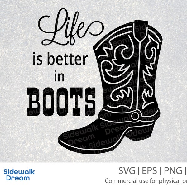 Life Is Better In Boots Quote – Boots svg – Cowboy Boots svg – Cowboy Boots Quote – Cowboy Quote svg – Cowboy Boots Quote svg