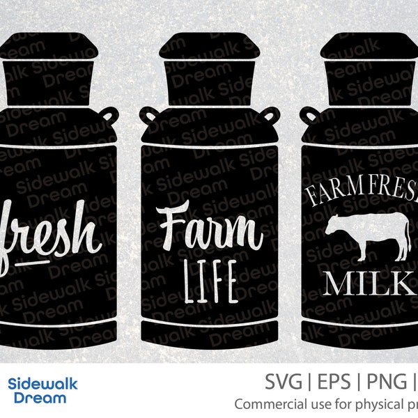 Milk Can Bundle svg – Milk Can svg – Farm Fresh svg – Farm Life svg – Milk Container svg – Farm Milk Can svg – Farm svg – Farm Milk svg