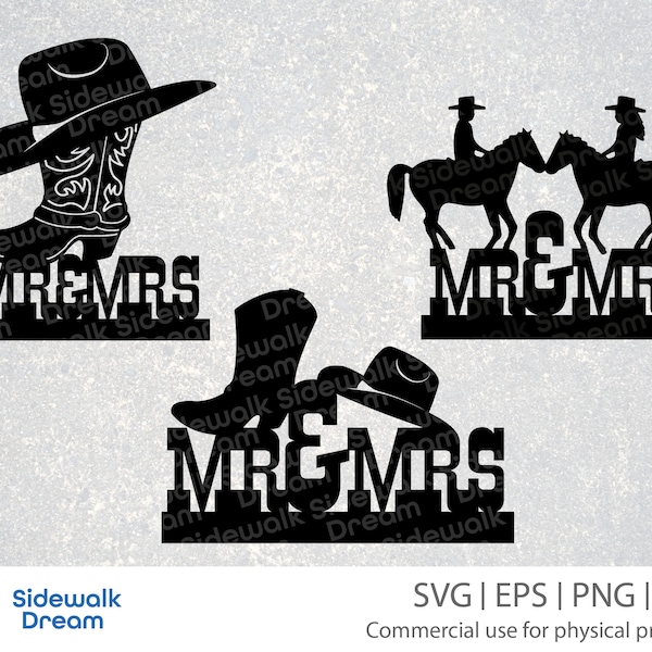 Cowboy Wedding Cake Topper svg – Mr and Mrs Svg – Wedding Svg – Just married Svg – Cowboy Mr and Mrs svg – Cowboy Wedding svg – Western svg