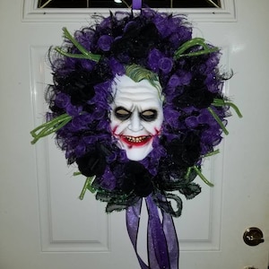 Handmade Joker Halloween wreath