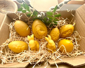 Easter box with beeswax candles, handmade