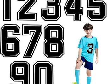 Number Iron on Decals Heat Transfer Vinyl Stickers, Number 0-9 Black Set Iron ,T-Shirt Jersey Team Uniform Sports Pocket Craft Clothing