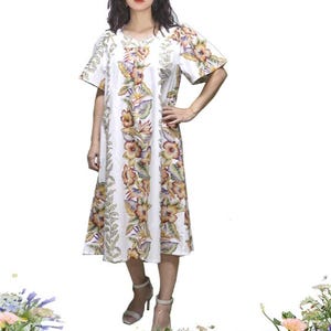 Hibiscus Print Muumuu Dress | Cotton Hawaiian Dress | Aloha Wear | Tropical Cotton Dress | Luau Outfit | Made in Hawaii Ky&#39;s Hawaiian Shirts