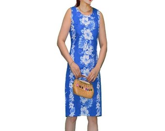 Kurzes hawaiianisches Trägerkleid – Baumwolle Muumuu Hibiscus Print, passendes Paar Outfit, handgefertigt in Hawaii, Aloha Wear, Luau Kleid