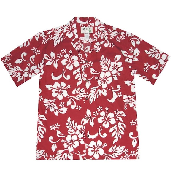 Origineel Hibiscus Hawaiiaans shirt gemaakt in Hawaï, VS | Kampshirt uit Hawaï | Originele Aloha-shirts