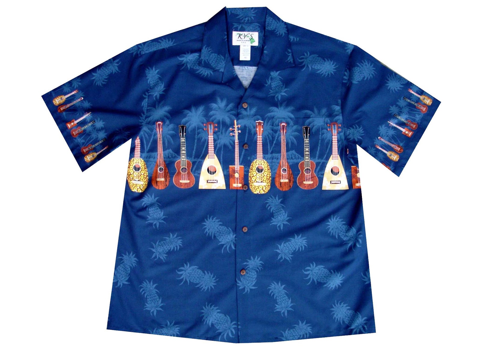 White Ukulele Hawaiian Shirt main image 1
