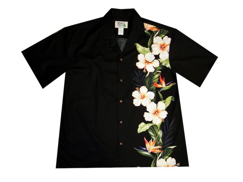 Tenues de couple assorties 100 % faites à la main à Hawaï États-Unis Robe débardeur d'été et chemise Aloha assorties pour couple Tenues familiales assorties Noir