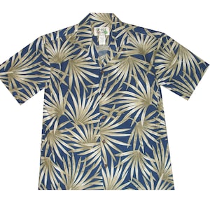 Men’s 100% Cotton Hawaiian Shirt – Palm Leaf Fever Print | Authentic Shirt Made in Hawaii by Ky | Summer Aloha Shirt & Father’s Day Gift