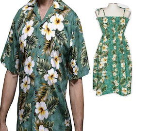 Authentic Hawaiian Couples Shirt Dress | Family Hawaiian Outfits Perfect Birthday or Mother&#39;s Day Gift from Ky Hawaii