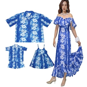 Family matching Wedding Made in Hawaii | Dance Dresses | Couples Matching Clothing | Father and Kids Dress Shirt | Family Aloha Wear