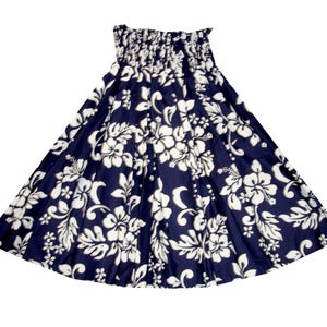 White Hibiscus Hula Pa&#39;u Skirt | Hawaiian Hula Skirt with Exclusive Print | Handmade Pa&#39;u Skirt for Hula Dance & Birthday Gift by Ky&#39;s