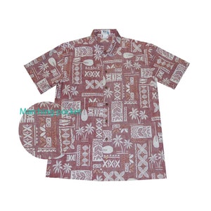 Traditionelles Tapa Slim Fit Hawaiihemd, handgefertigt vor Ort in Hawaii | Aloha Freitag Reverse Shirt 100% Baumwolle