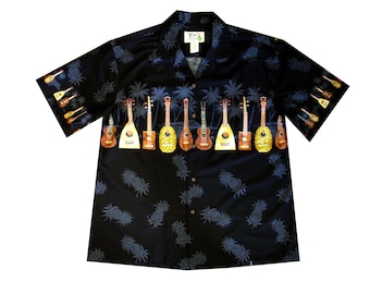 Herren Ukulele Hawaiihemd | Hergestellt in Hawaii Aloha Shirt | Baumwoll-Camp-Shirt | Luau Urlaub Shirt Geschenk für Matching Dad & Me von Ky's Shirt