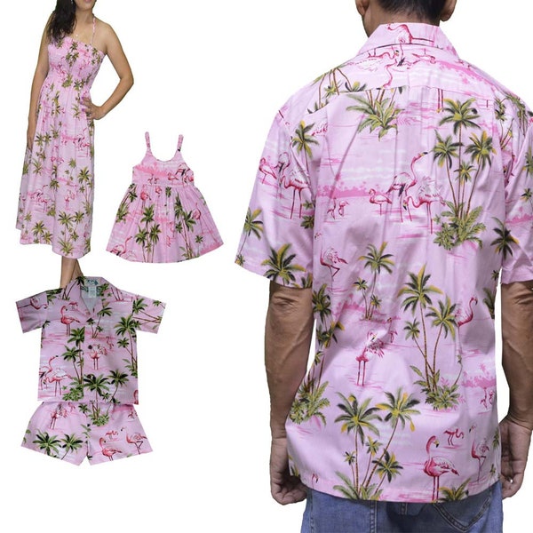 Papa et fils, tenues assorties, 100 % faites main à Hawaï - États-Unis | Tenues de famille assorties pour couple | Robes chemises d'été assorties
